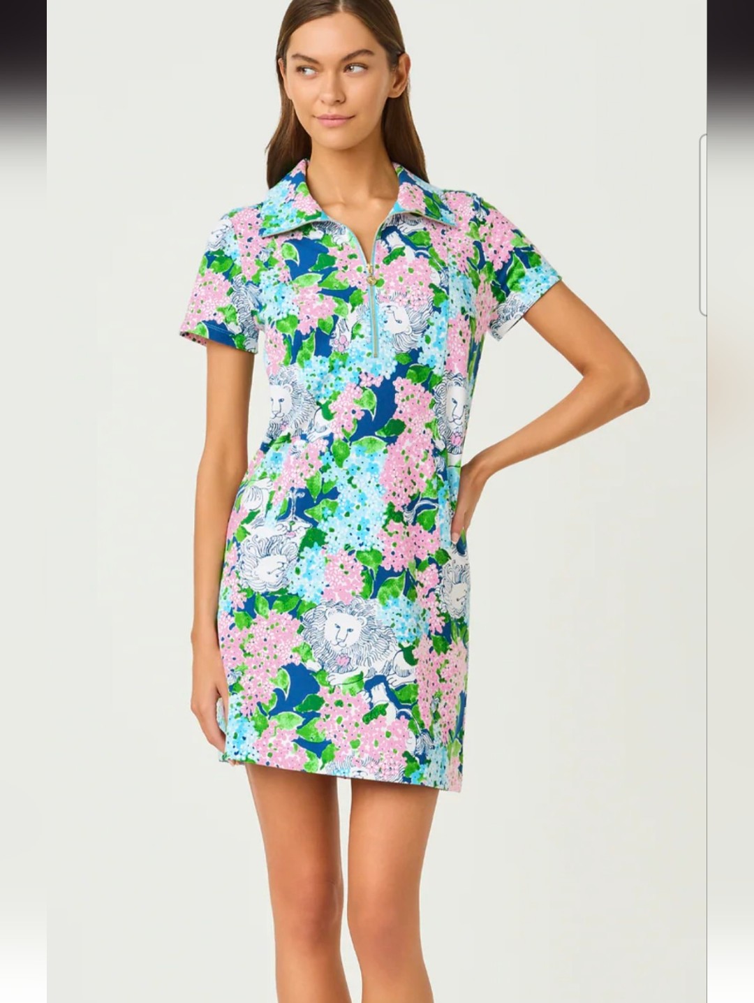 Lilly Pulitzer Eleni Dress In Vintage Vault Lydia The Lion Print